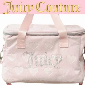 Juicy Couture Rhinestone JC Heart Embossed Velour Insulated Lunch Tote Bag